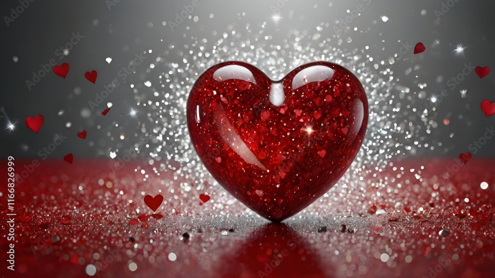 A vibrant red heart symbolizing love and passion, standing out with its bold and simple elegance A vibrant red heart symbolizing love and passion, standing out with its bold and simple elegance