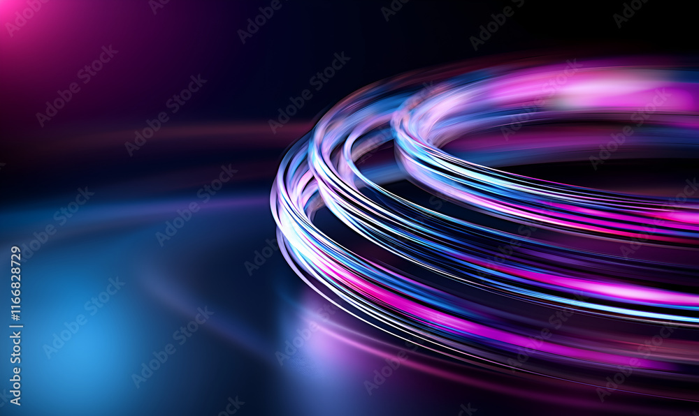 A vibrant, abstract composition featuring swirling lines of light in shades of blue and pink against a dark background. A vibrant, abstract composition featuring swirling lines of light in shades of blue and pink against a dark background.