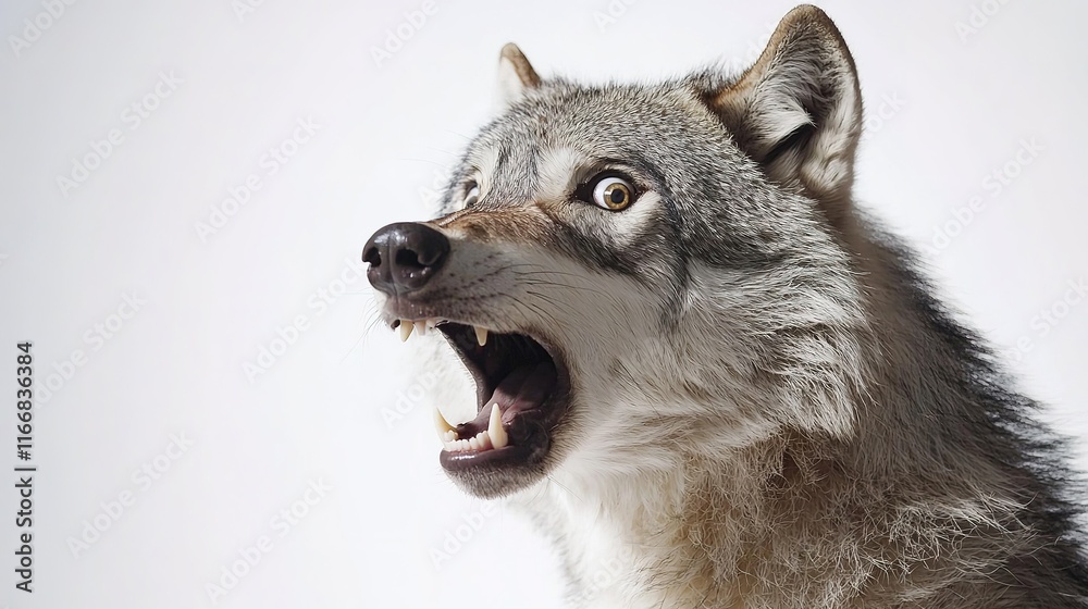 Obraz premium Gray Wolf Canine Showing Teeth