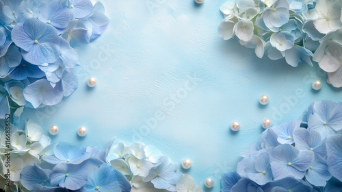 Gorgeous background wallpaper with hydrangea and pearls