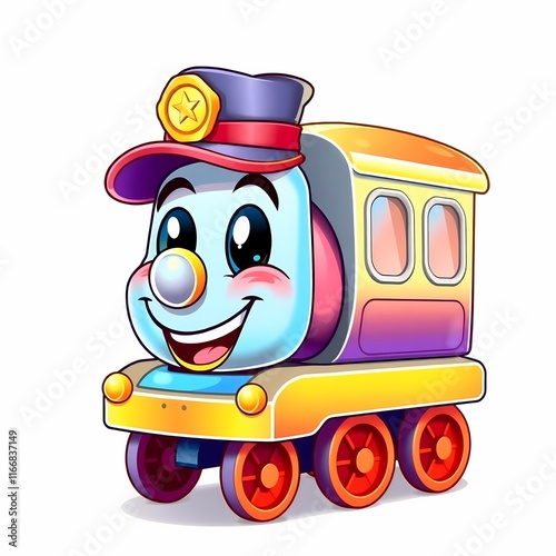 Happy Choo-Choo Train Cartoon Character 