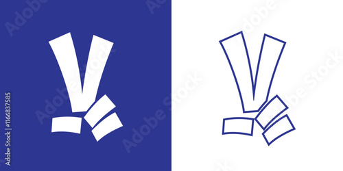 V Letter Logo with Finger Shape