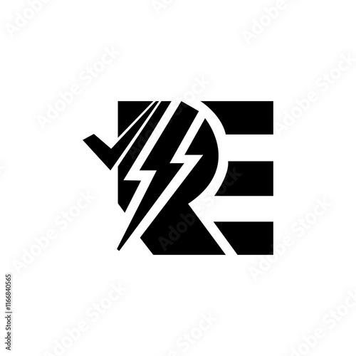 Letter RE Graphic Alphabet Symbol For Corporate Business Identity