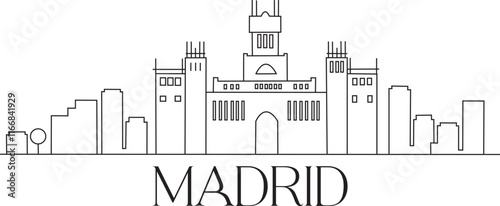 Madrid City Line Draw Simple Minimalist