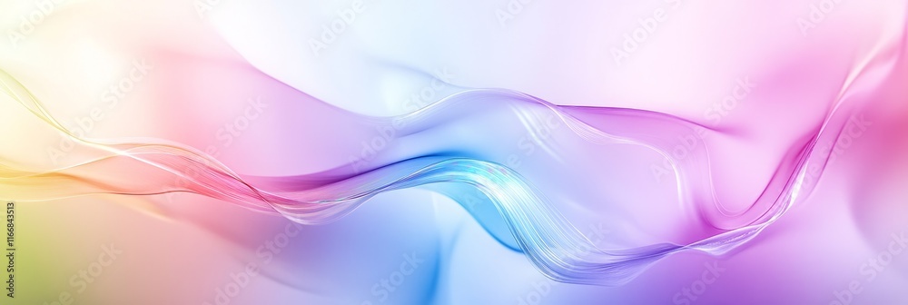 Colorful abstract waves create a serene atmosphere with soft pastel hues and graceful movement in the background Colorful abstract waves create a serene atmosphere with soft pastel hues and graceful movement in the background