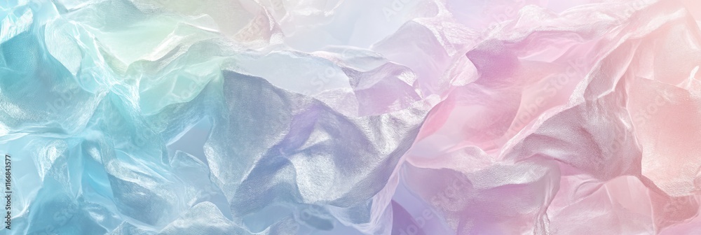 Obraz premium Crumpled pastel paper texture with soft colors blending together