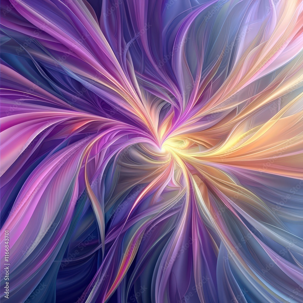 Swirling colors dance in harmony creating a mesmerizing abstract vortex of light