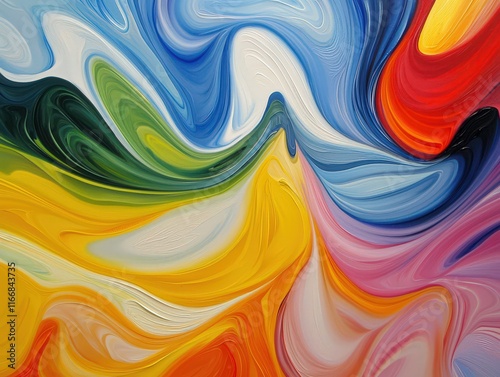 Vibrant swirls of color dance across the canvas in a harmonious abstract display photo