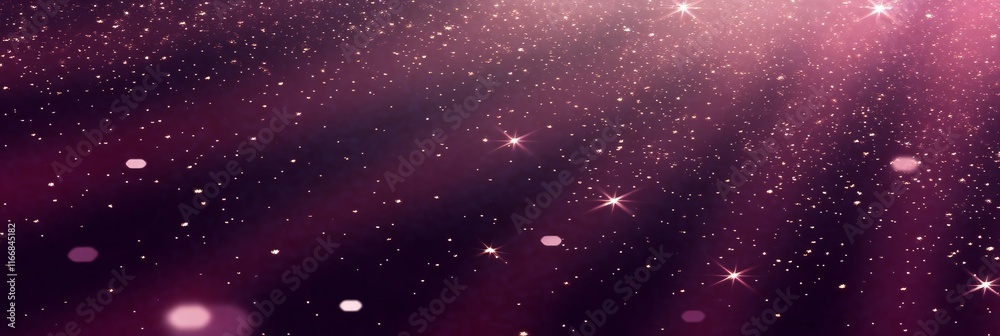 Obraz premium Sparkling cosmic background with pink and purple hues showcasing a celestial atmosphere