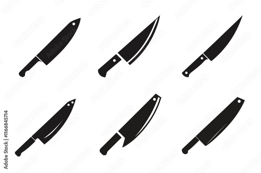 Chef's Knife Silhouette vector collection - Perfect Knife Outlines & Vector Graphics for Cooking, Culinary Design Chef's Knife Silhouette vector collection - Perfect Knife Outlines & Vector Graphics for Cooking, Culinary Design
