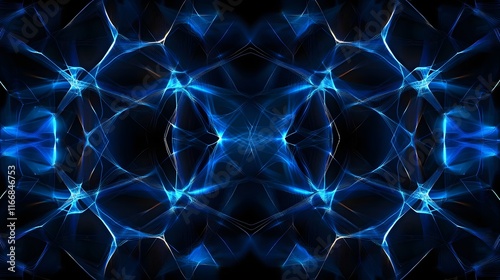 Glowing abstract network of interconnected geometric nodes forming a sleek futuristic and minimalist digital backdrop  Captivating visualization of a dynamic photo