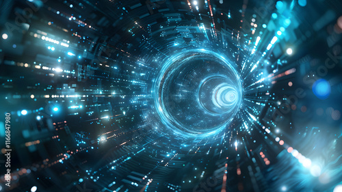 Fototapeta Naklejka Na Ścianę i Meble -  Abstract science fiction outer space and time travel concept background