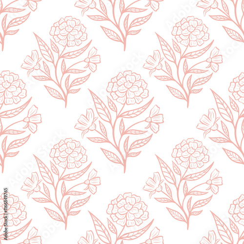 Boho Style Flower Repeat Pattern