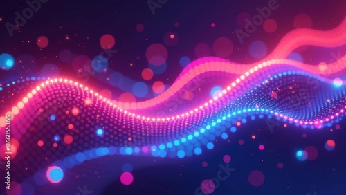 Modern abstract background with soft gradient color transitions, smooth shapes blending together and minimalist geometric elements. Colors are purple, violet, neon pink, blue, yellow. High quality photo