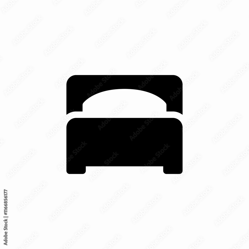 Bed furniture bedroom comfort icon vector sign
Bed furniture bedroom comfort icon vector sign
