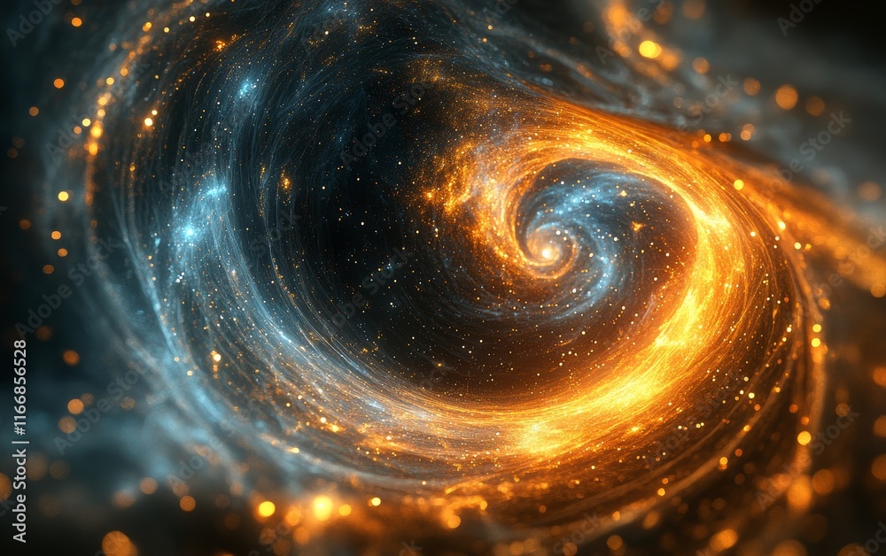 Obraz premium particles swirl into luminous, dynamic glowing abstract visuals., Generative AI