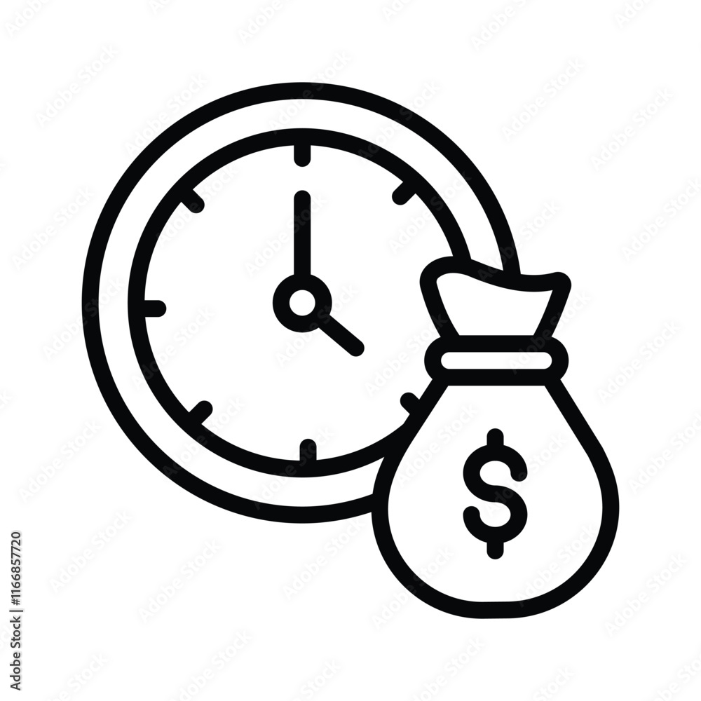 Clock and dollar sign symbolizing the value of time Clock and dollar sign symbolizing the value of time