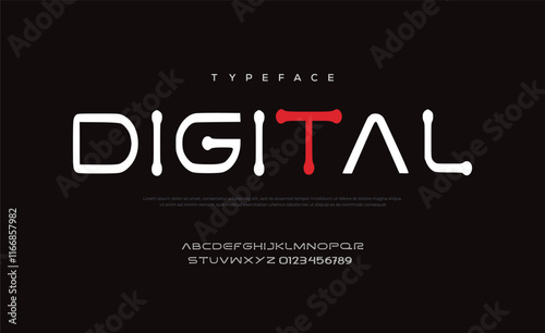 Abstract digital modern alphabet fonts. Typography technology electronic dance music future creative font. vector illustraion
