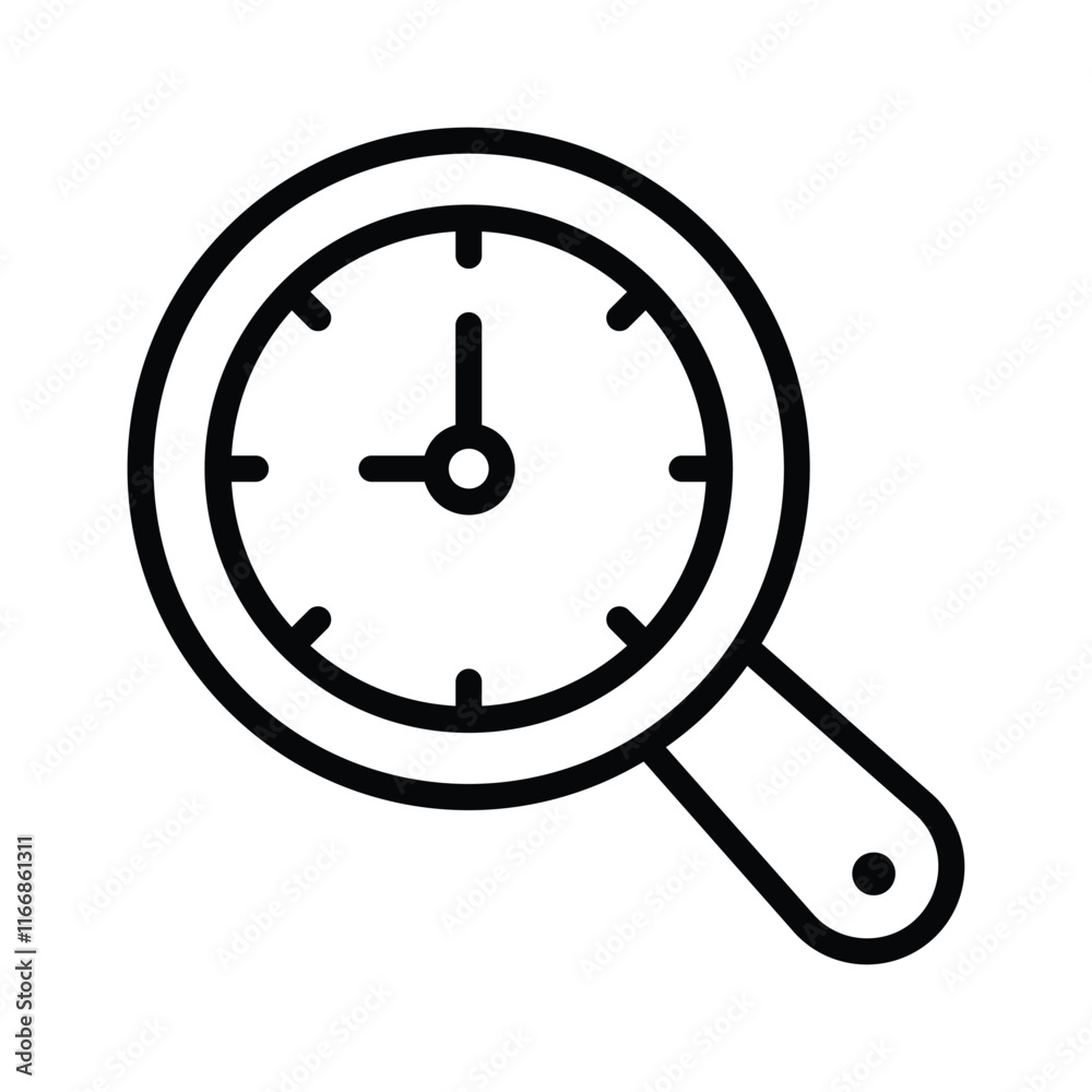 A stylized, clock icon, magnified or focused, perfect for illustrating time management A stylized, clock icon, magnified or focused, perfect for illustrating time management