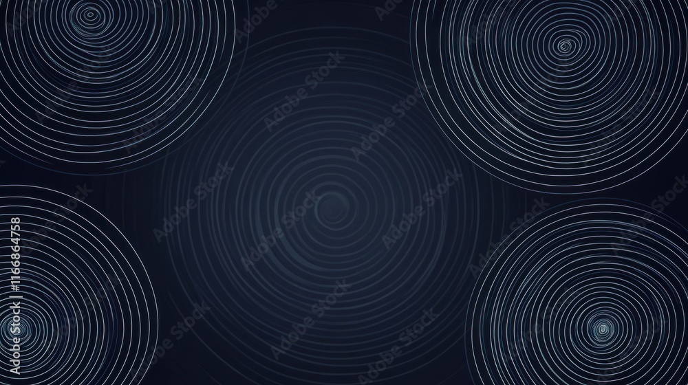 Abstract concentric circles design dark background Abstract concentric circles design dark background