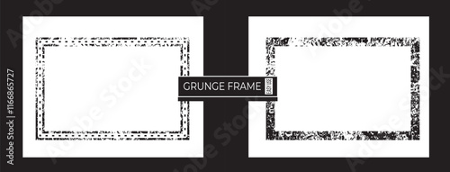 grunge frame set featuring overlay paint brush strokes and halftone effects