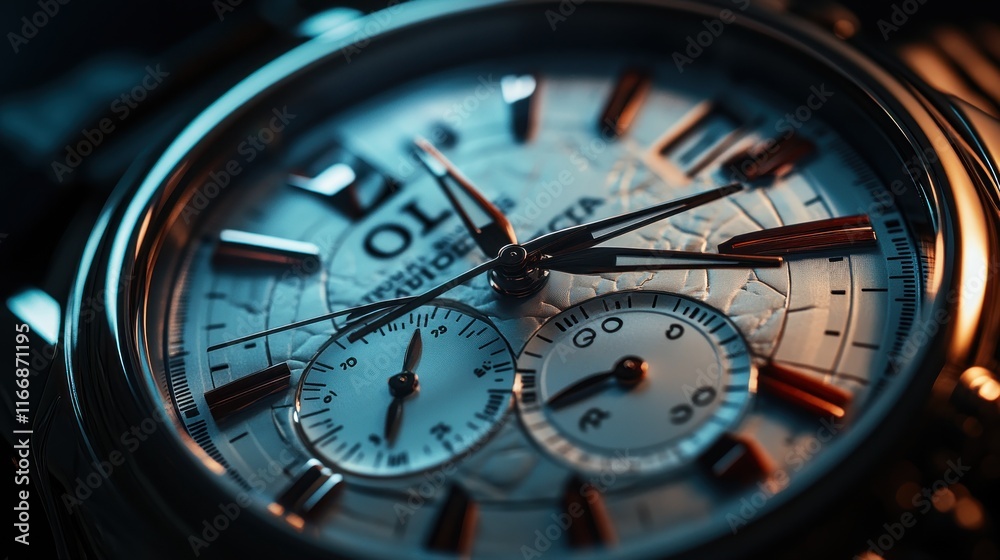 Closeup View of an Elegant Wristwatch Detail Closeup View of an Elegant Wristwatch Detail