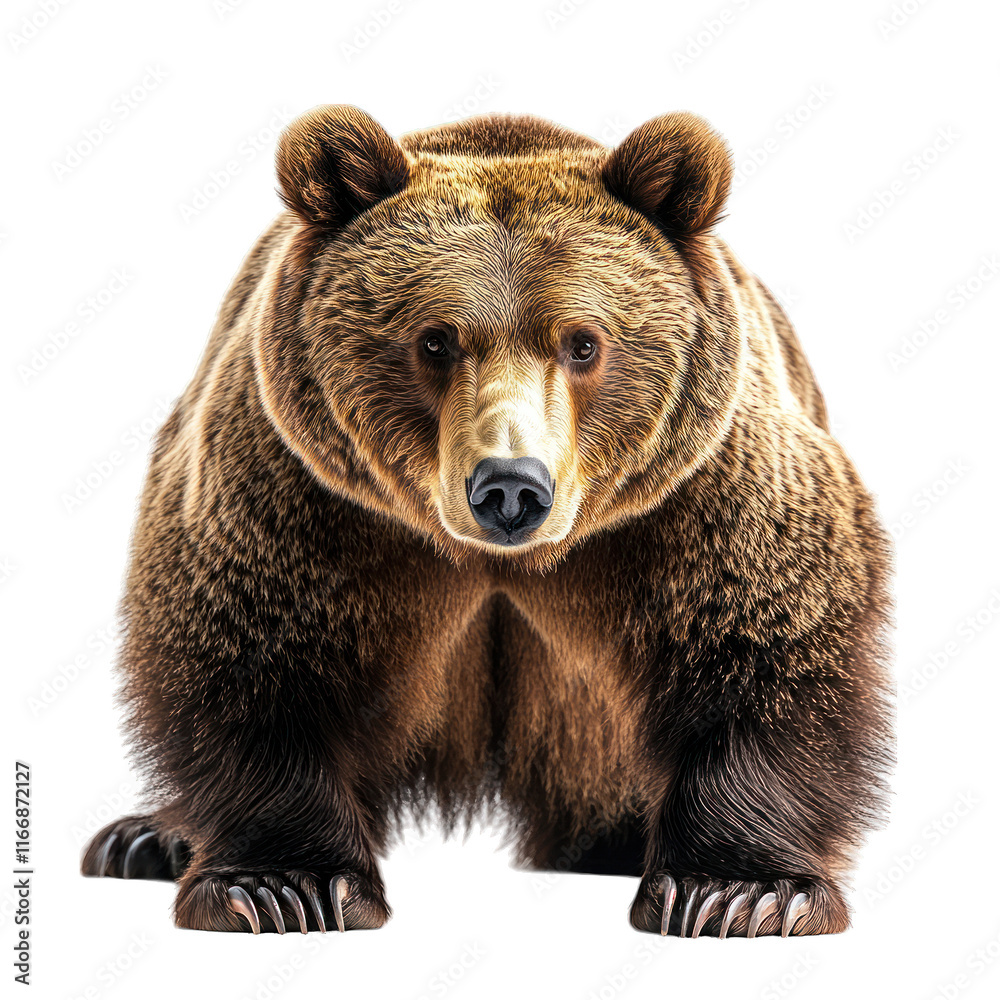 Fototapeta premium A realistic depiction of a bear standing confidently.
