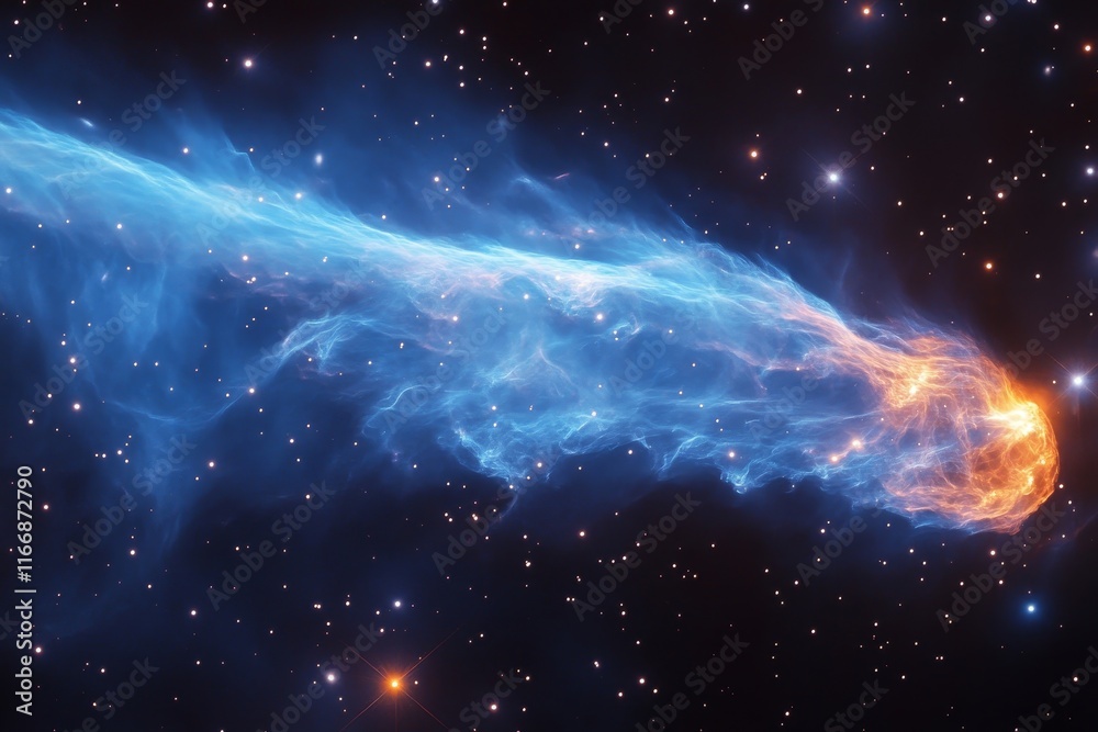 Obraz premium Bright Nebula forming luminous cloud patterns, Generative AI