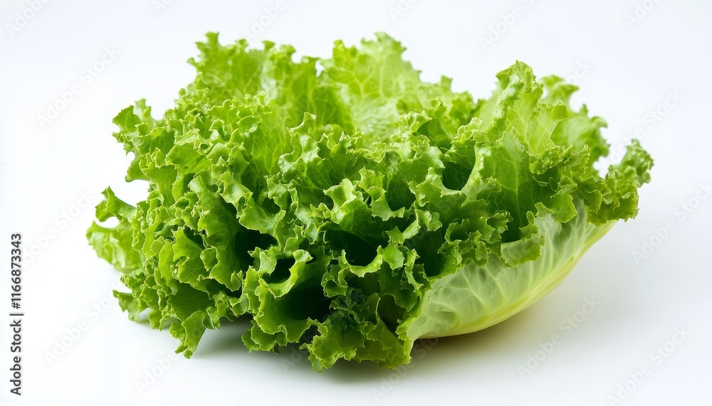 Fresh green lettuce head on a clean white background Fresh green lettuce head on a clean white background