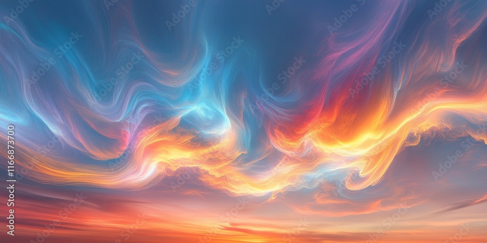 surreal skies ripple into luminous abstract sky patterns., Generative AI surreal skies ripple into luminous abstract sky patterns., Generative AI