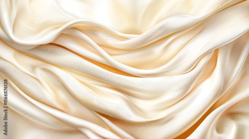 Obraz premium A close up of a white satin fabric with folds