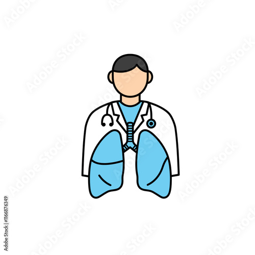 Pulmonologist Doctor with a Lung Icon, Representing Respiratory Medicine and Lung Disease Treatment