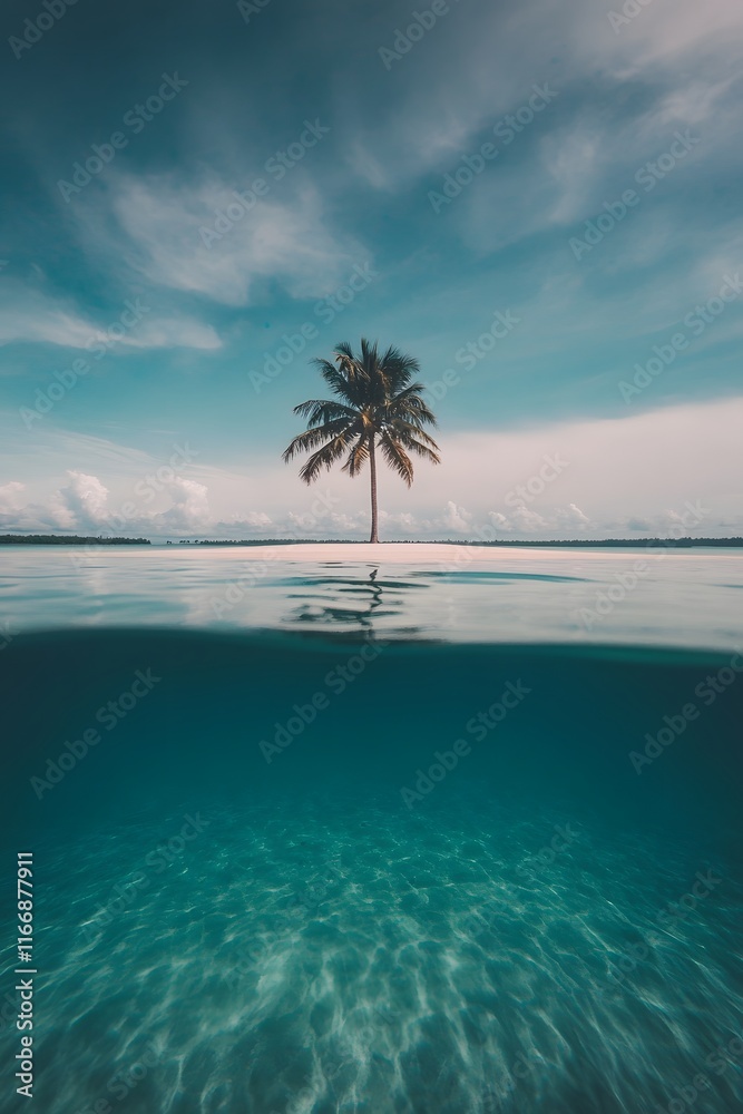 the background of the sea scenery with palm trees,generation AI the background of the sea scenery with palm trees,generation AI