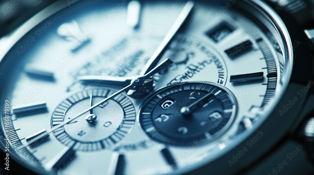 Closeup View of a Sophisticated Chronograph Watch Closeup View of a Sophisticated Chronograph Watch