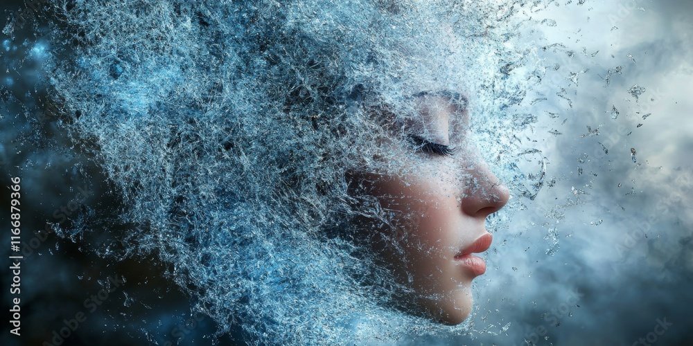 glass shards ripple through dynamic surreal digital designs., Generative AI glass shards ripple through dynamic surreal digital designs., Generative AI