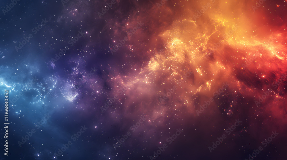 Naklejka premium Colorful space galaxy cloud nebula. Stary night cosmos. Universe science astronomy