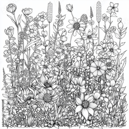 Fantastical Garden Filled Luminescent Flowers Coloring