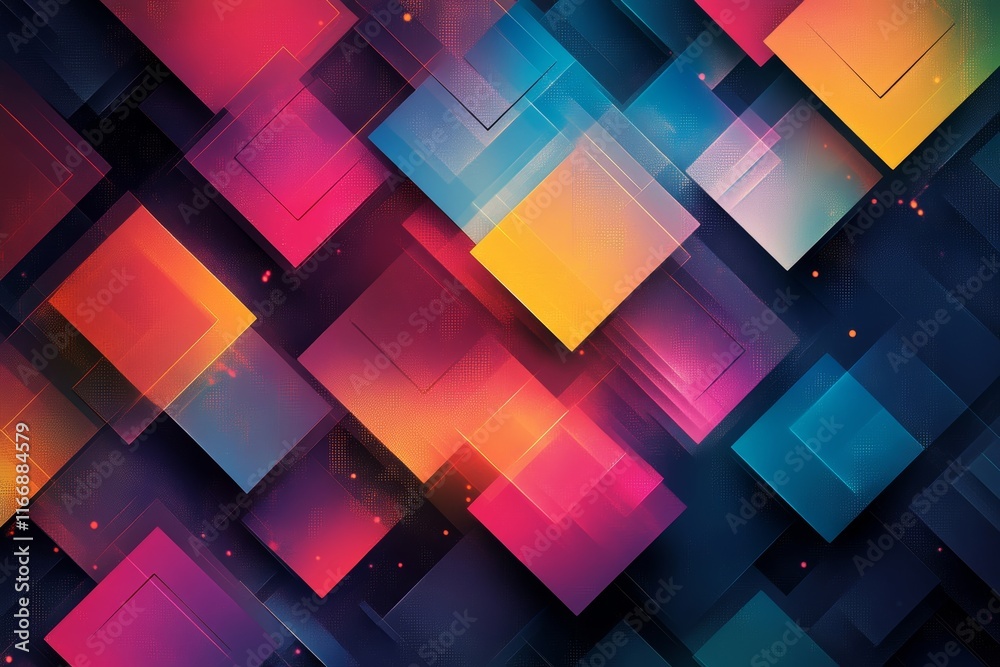 gradient squares pulse into radiant surreal geometric patterns., Generative AI gradient squares pulse into radiant surreal geometric patterns., Generative AI