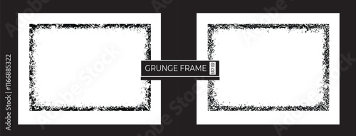 Introducing a captivating grunge frame set, adorned with overlay paint brush strokes and mesmerizing halftone effects