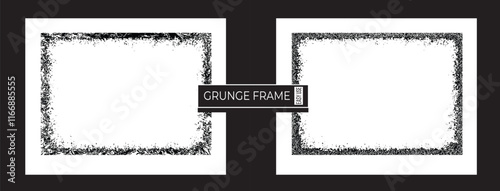 Enhance your designs with our grunge frame set, showcasing overlay paintbrush strokes and halftone effects