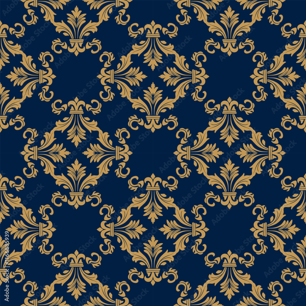 classic Damask seamless pattern. Fine vector traditional oriental ornament with golden elements. vector illustration for elegant textile design. classic Damask seamless pattern. Fine vector traditional oriental ornament with golden elements. vector illustration for elegant textile design.