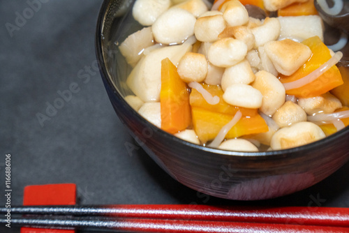 おいしいこづゆと箸　横