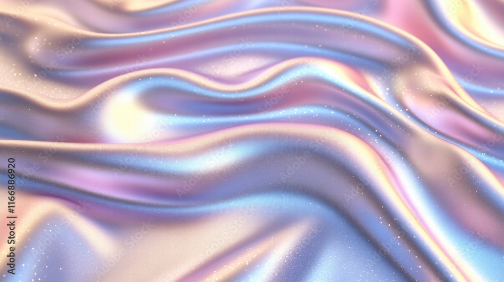 Fototapeta premium Iridescent Fabric Texture, Shimmering Pastel Drape
