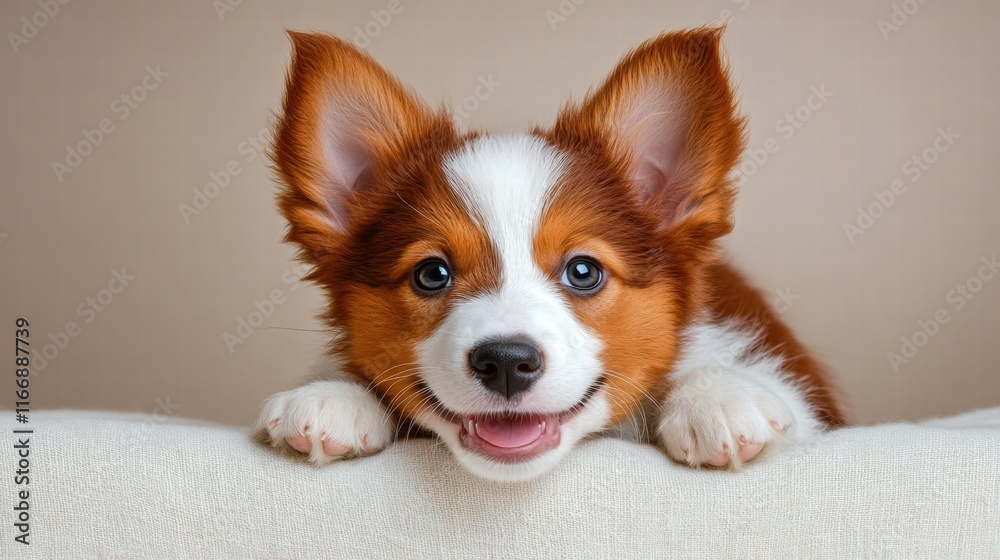 Adorable Red and White Puppy