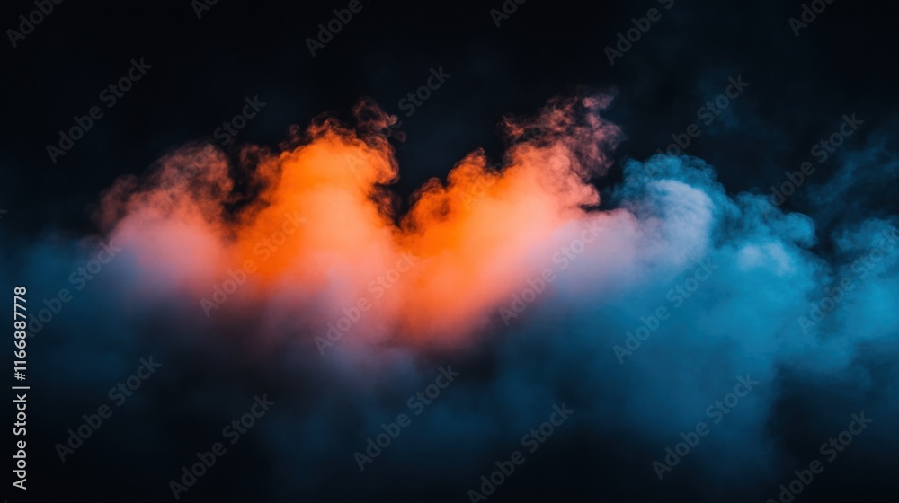 Abstract Blue and Orange Smoke Background Abstract Blue and Orange Smoke Background