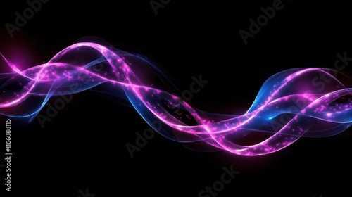 Abstract glowing purple and blue wave design photo