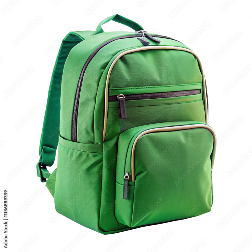 Fototapeta premium green backpack isolated on white