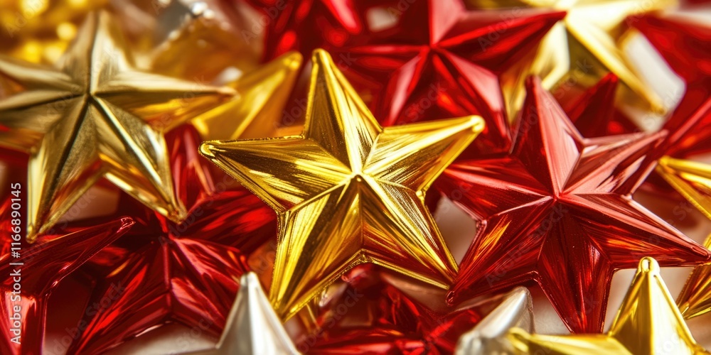Vibrant Confetti Stars in a Close-up Shot Vibrant Confetti Stars in a Close-up Shot