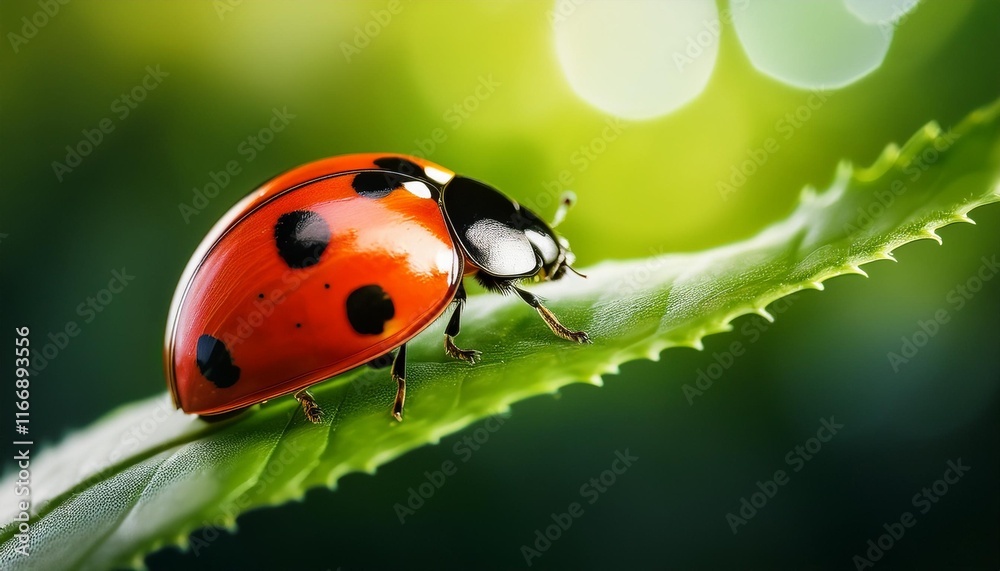 Fototapeta premium The ladybug on grass
