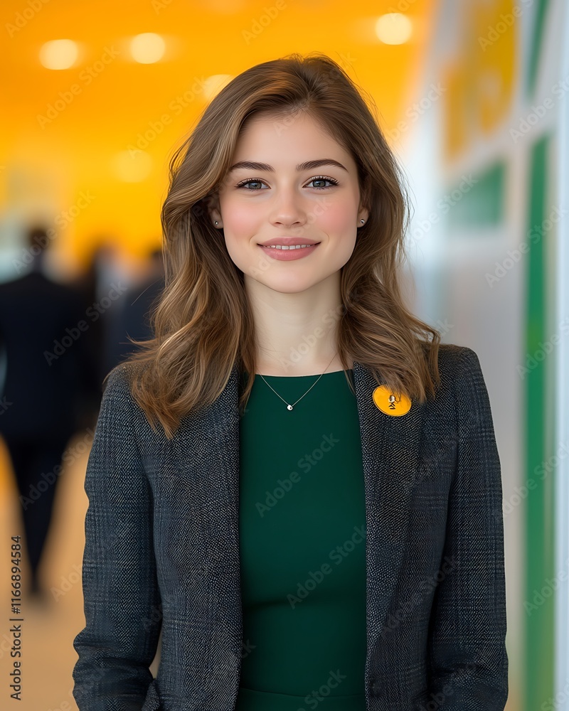 Young Woman Smiling in Professional Attire